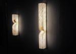 White marble led round and long and plating gold wall lamp for hotel