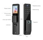 TH-506 Black Aluminium Full Auto Smart Entry Door Locks Biometric Code Card Key