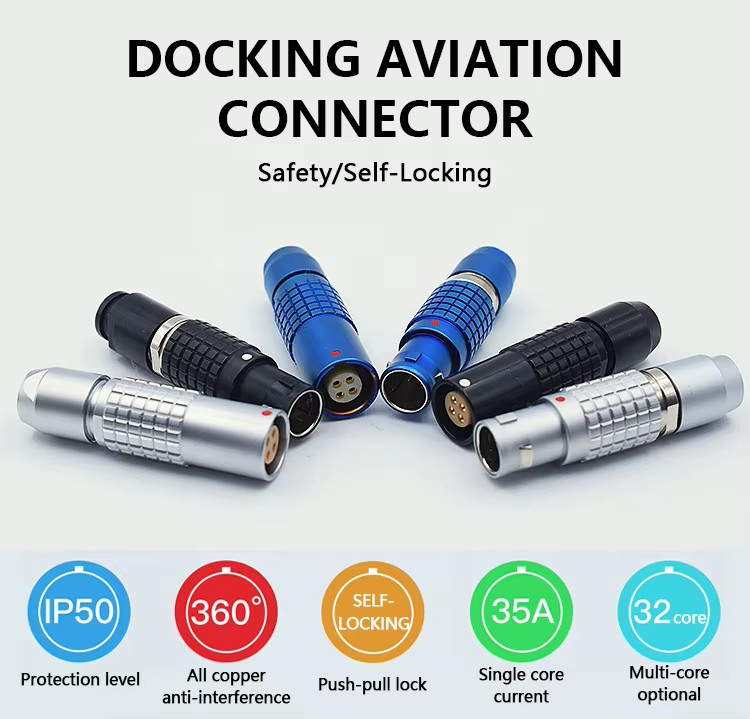 IP68/IP67 3B waterproof 2 4 6 8 12 Pin Male female Connector Self-locking connectors