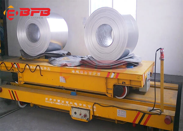 Electrical 20 Ton Steel Plant Coil Transfer Trolley Battery Transfer Cart