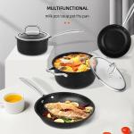 New Arrival Kitchen Stainless Steel 13 Pieces Nonstick Cookware Set Triple-layer
