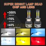 Blue White Yellow Flash Metal Lens Motorcycle Headlight LED Bulb
