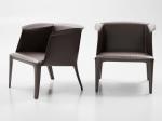 Removable Cover Isabel Armchair Chair / Leather Mid Century Modern Armchair