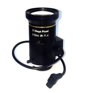3MP 5-50mm F1.4  1/3 Auto Iris Varifocal Lens For Cctv Security Surveillance System