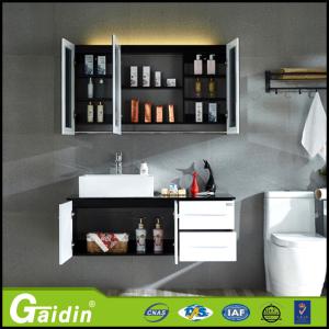 China Bath Mirror Type and Solid Wood Door panel bathroom cabinet factory