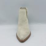 Women'S Genuine Leather Ankle Boots Pointed Toe Ankle Boots Chunky Heel