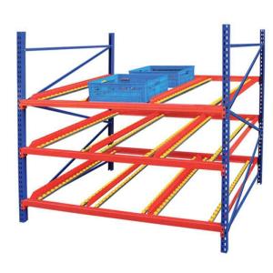 China 4.5T Roller Storage Rack SGS Gravity Flow Shelving Systems Silver factory