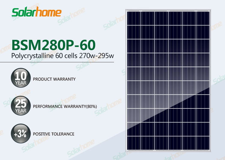 Bluesun Solar Modules and Panels Stock Solar Panel 270W 280w 290w for Home Kits 5BB 60cells ETL TUV Certificates