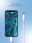 White Iphone 12 Charging Cord , OCC 3.5 Mm To Lightning Audio Cable