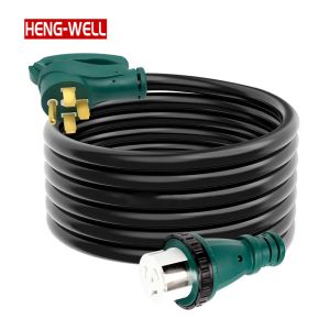 China 25ft Marine Shore Power Cord 50 Amp 14-50P SS2-50R 125/250V Twist Lock Plug for RV Generator Welder Charger SJTW Wire Type 50ft factory