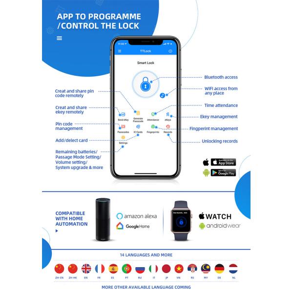 Combination Lock With Fingerprint & Passcode APP Opening Easy Install
