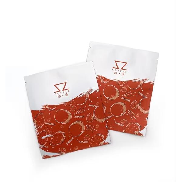 Customized Mini Coffee Bags Custom Printed Three Side Seal Bags Aluminum Foil
