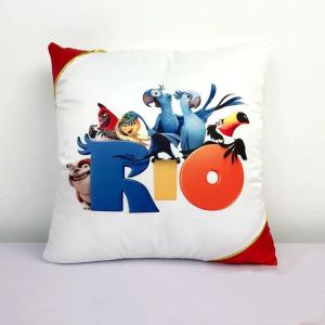 China Colored Angle Golden Edge Blank Sublimation Polyester Pillow Case For Photos Printing factory