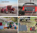 Portable Lithium Battery Power Station 600W 162Ah AC DC USB Quick Charge Solar