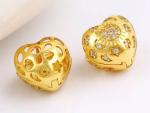 wholesale 24K Gold plated fashion jewelry, heart shaped stud earrings for women