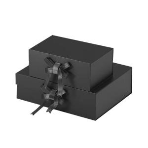 China A5 Deep Rigid Collapsible Box Folding Magnetic Gift Box With Ribbon Bow Tie Design factory