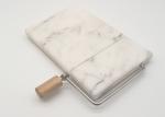 White Marble Cheese Slicer Board , Marble Cheese Cutting Board Wood Handle