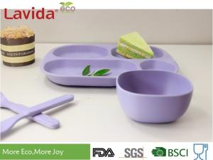 China BPA Free Biodegradable Bamboo Dinnerware Set Square Customized Color / Pattern For Home School factory