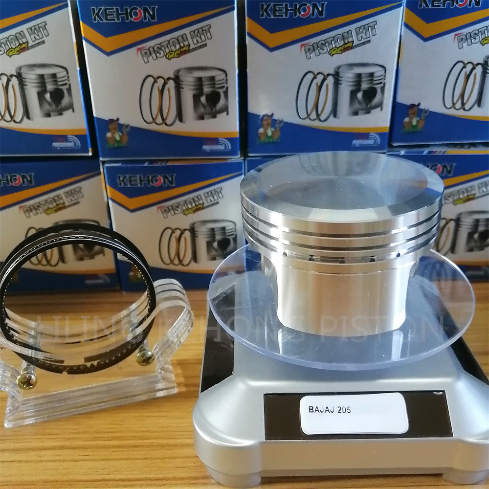 Silver BAJAJ205 Motorcycle Engine Piston , 61mm CLY DIA Piston And Rings