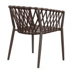 Stackable Patio Aluminum Woven Rope Outdoor Dining Chair with Cushion