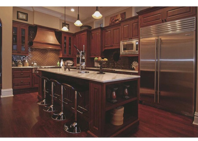 2000mm 1.2M Solid Wood Kitchen Cabinets Island Bar Cabinets Classic