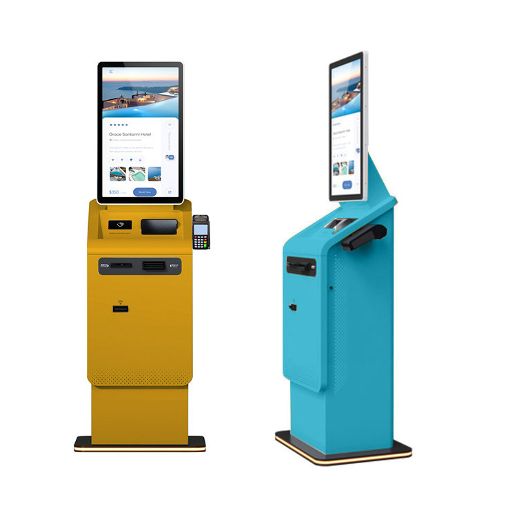 Crtly Touch Screen Self Service Kiosk with Pos Machine Cash Coin Dispenser A4 Printer Self Payment Cash Dispenser Kiosk