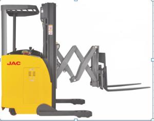 China 1500kg Load Capacity Electric Reach Truck Forklift With Double Scissor factory