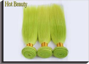 China Fluorescent Green Virgin Human Hair Extensions No Shedding 100g / Pack factory