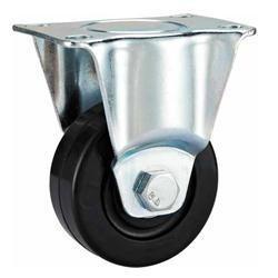 China 04-Medium duty caster Rigid Black rubber wheels factory