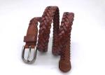 Women Leather 2.5cm Skinny Waist Belts Full Grain Braided