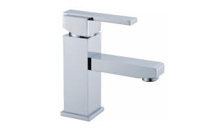 China Single Hole Bathroom Sink Faucet , Square Deck Mounted Faucet for Bath Tub factory