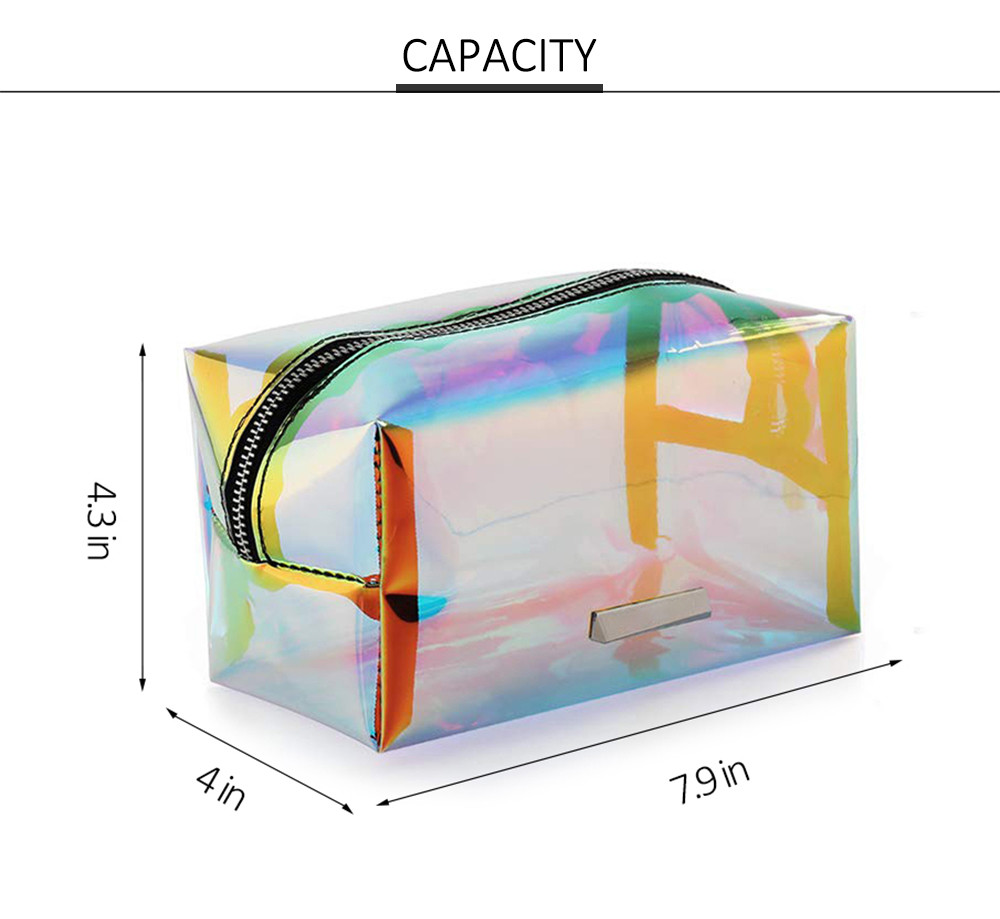 Women Handy Hologram TPU Make Up Bag Organizer
