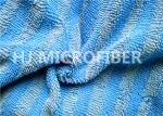 Warp Knitted Blue Microfiber Twisted Pile Fabric For Rag / Duster , Polyester