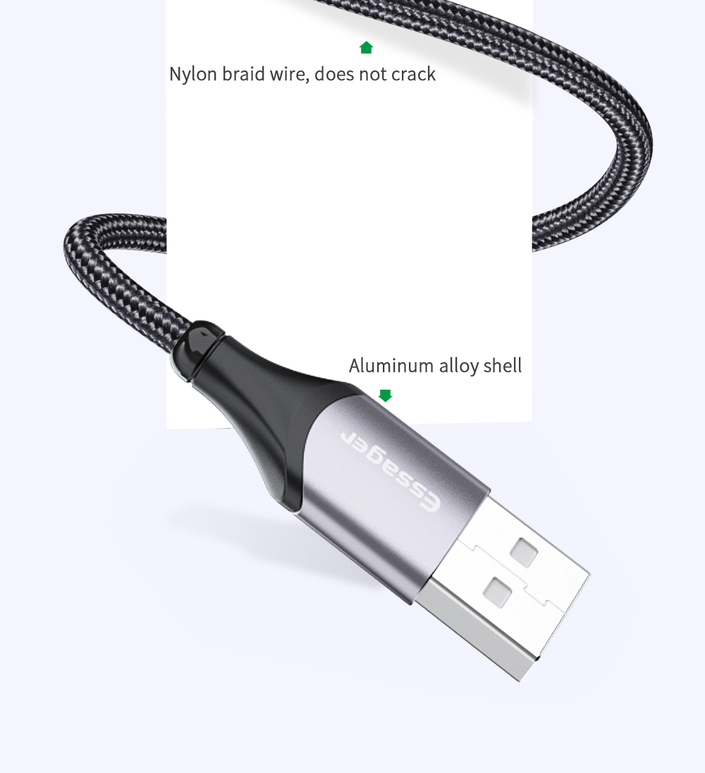 180 Rotate USB A To Micro B Cable Fast Charging LED Charger Data Cable