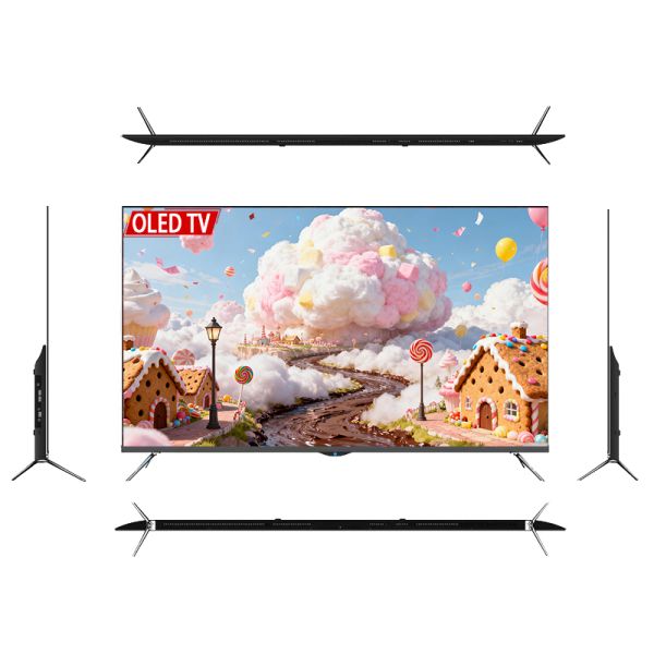 China Frameless Flat Custom Sizes OEM 43 50 55 65 Inches 4K Ultra HD Android WiFi Smart  LED OLED TV factory