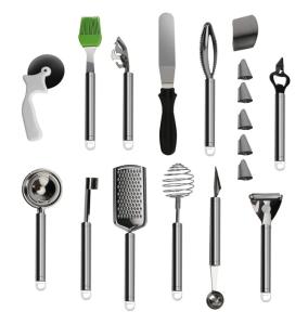 China Robust Stainless Steel Kitchen Utensil Sets , 18pcs Rustproof Kitchen Tool Kit factory