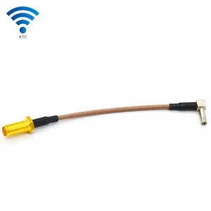 China Custom Cable Length RF Cable Assemblies , MCX Right Angle Male to Female SMA Cable factory