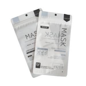 China Clear Disposable Face Mask Plastic Zipper Pouch Reusable factory