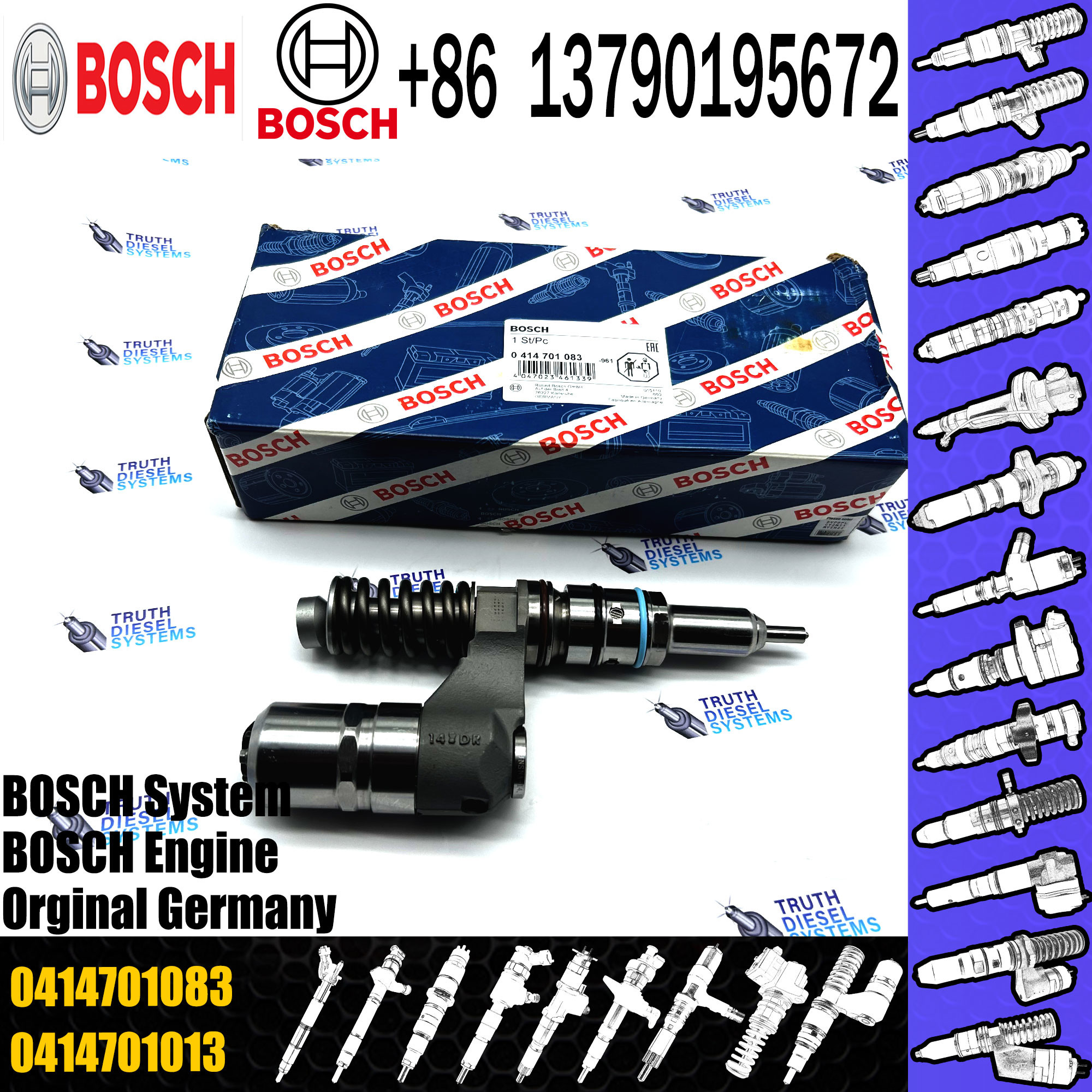 Diesel Engine Fuel Injector 0414701013 500331074 0414701013 04147 0414701083 For Excavator Engine Fuel Nozzle
