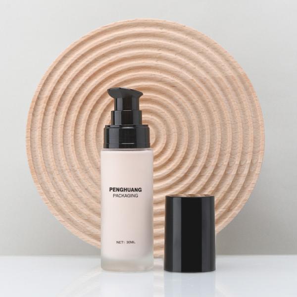 ODM 30ml Glass Empty Liquid Foundation Bottles With Pump Face Care Moisturizer