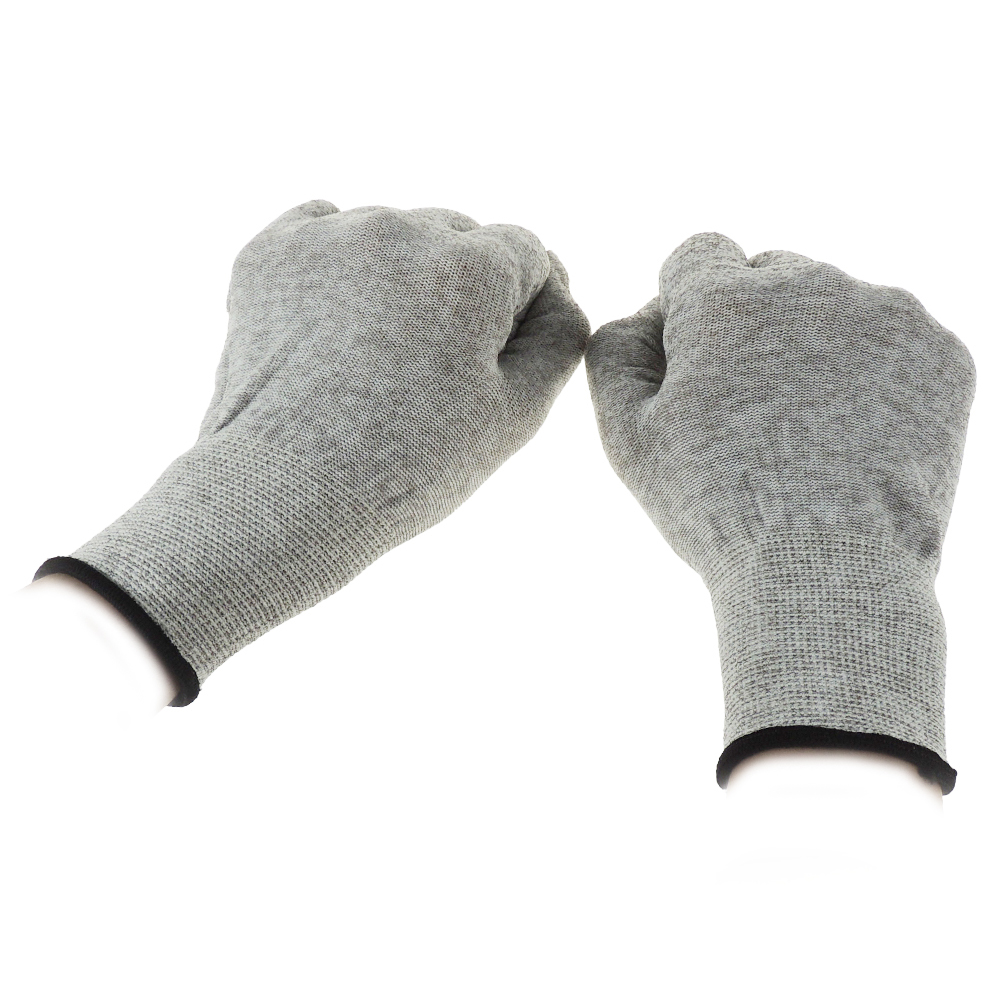 Grey Carbon Fibre 40D Silver Conductive Gloves