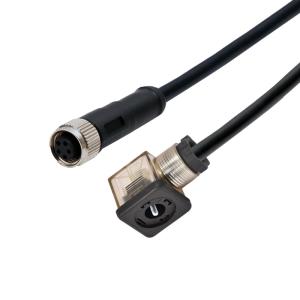 China Rigoal Solenoid Valve Connector A Type 3+PE Plug M12 5 Pin Female Connector With LED factory