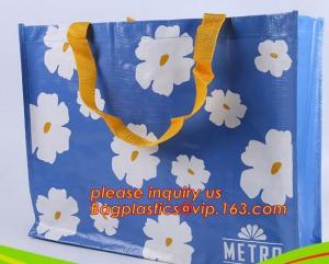 China Recycle Ecological Custom Food Packing Ultrasonic polyprolylene Woven Tote Bags, handles promotional shopping bags avail factory