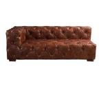 Vintage Distressed Leather Corner Chesterfield Sofa With Buttons
