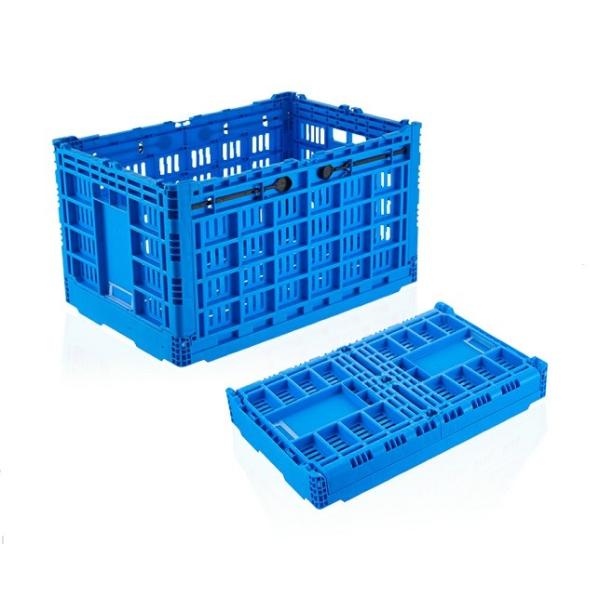 China Blue Collapsible Stackable Crates Vegetable Transporation Storage factory