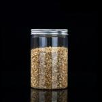 Custom 16oz 32oz 500ml 1000ml Clear Wide Mouth PET Jar With Aluminum Lid