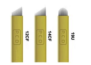 China Permanent Makeup Machine Needles Yellow Size 0.25mm Stable Flex Blad factory