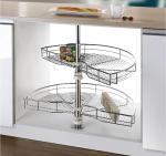 Revolving Rack Corner Basket Modern Kitchen Accessories In Stainless Steel