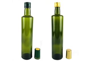 China Clear Dark Green Glass Olive Oil Bottle With Aluminum Dropper Cap factory