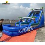 Blue Dual Lane Inflatable Water Slide PVC Kids Backyard Inflatable Slide